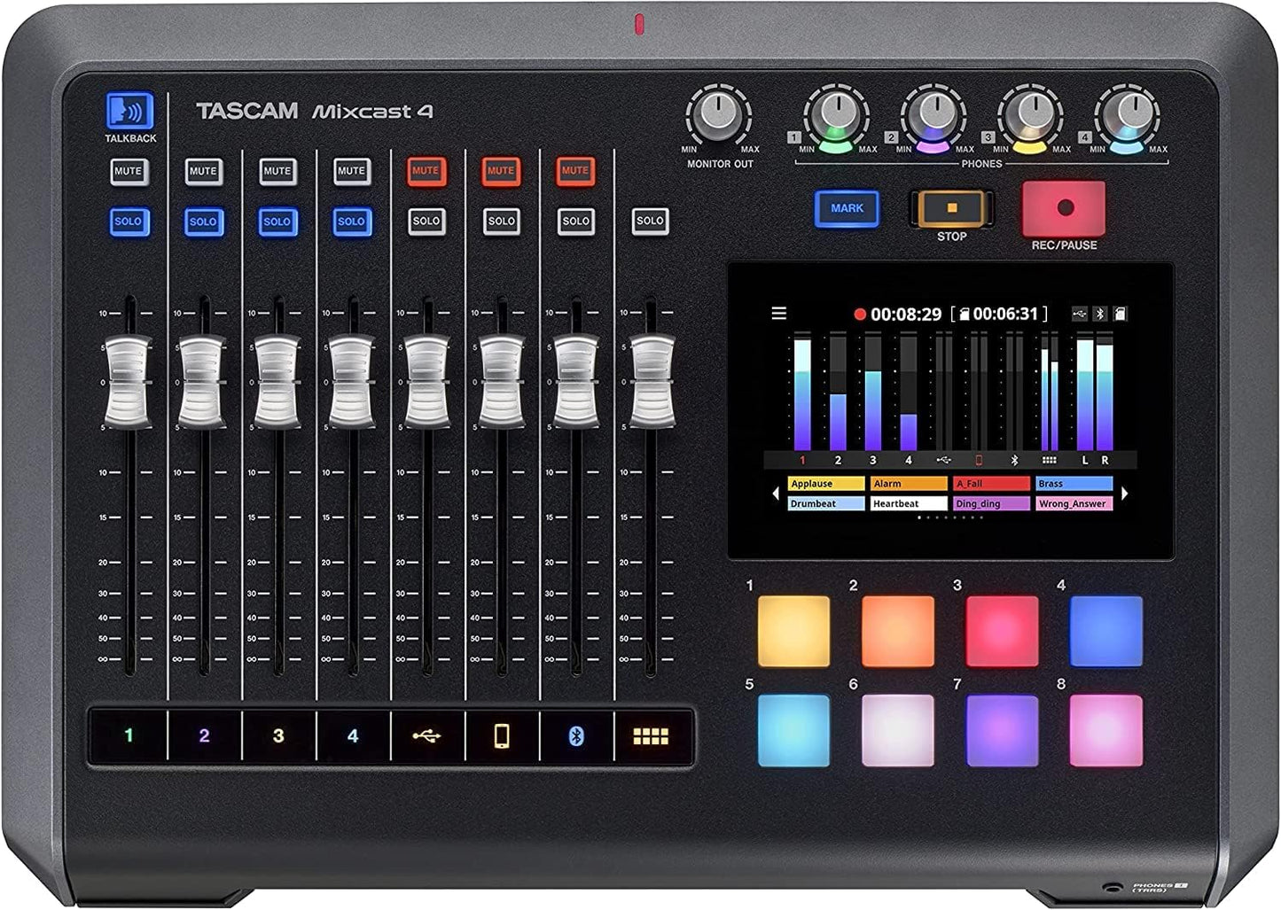 Tascam Mixcast 4 Podcast Studio Mixer Station with built-in Recorder / USB Audio Interface