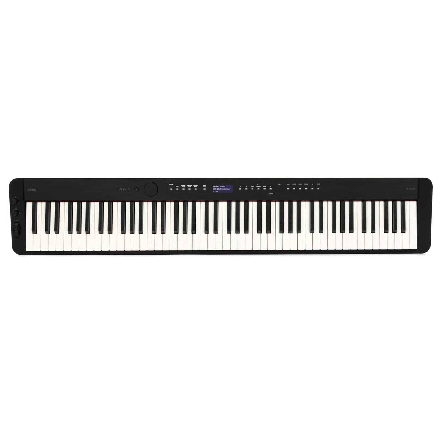 Casio Privia PX-S3100 Portable Digital Piano, with 88 Weighted Keys, 700 Tones, 200 Rhythms, Touch Sensor Controls, Sustain Pedal, Bluetooth, USB, AC Adapter, 16W Speakers, Gloss Black (PX-S3100BK)