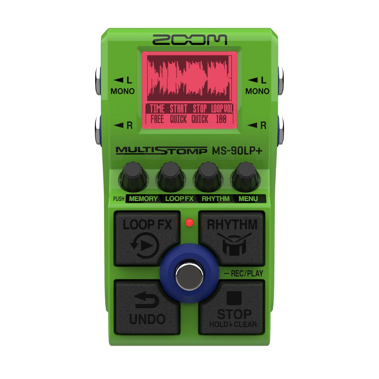 Zoom MS-90LP+ MultiStomp Guitar Pedal with 13 Hour Recording, 90 Minute Loops, 32-Bit Float, High Fidelity Audio, Dedicated Controls, Loop FX, Backlit LCD, Quantizing, Rhythm Patterns, & MIDI