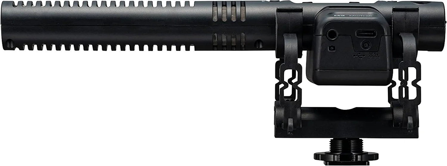 Zoom M3 MicTrak Stereo On-Camera Shotgun Microphone with 32-Bit Float, 90 degree, 120 degree, and MONO Mode, Shockmount, USB Microphone Compatible, and Battery Powered