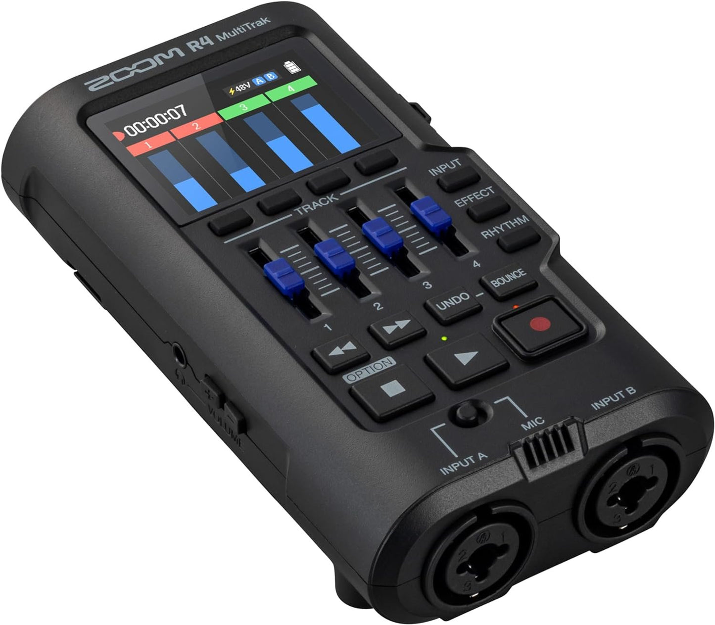 Zoom R4 MultiTrak 32-Bit Float Recorder with Stereo Bouncing, 2 XLR/Combo Inputs, Built-In Microphone, Effects, Rhythms, Battery Powered, and Audio Interface