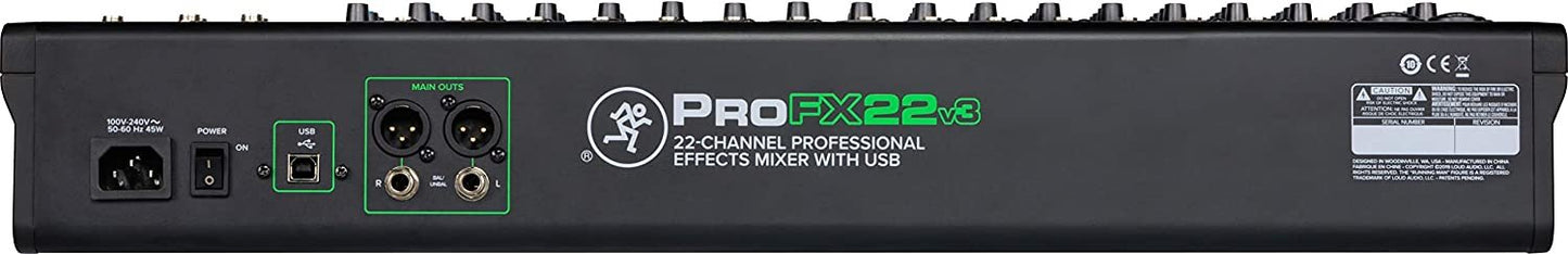 Mackie ProFXv3 Series, 6-Channel Professional Effects Mixer with USB, Onyx Mic Preamps and GigFX effects engine - Unpowered (ProFX6v3)