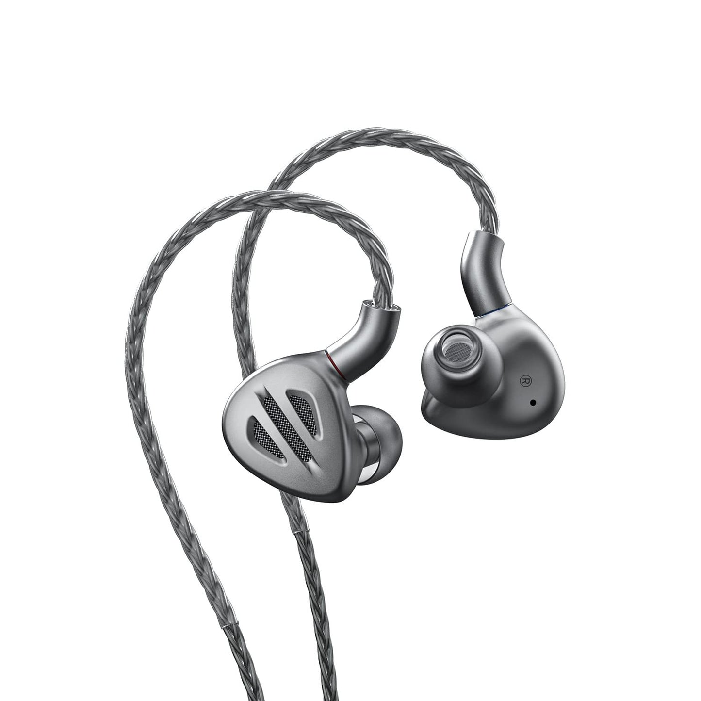 FIIO FH9 Headphones Earphone Wired High Resolution Over-The-Ear 1DD+6BA Detachable Cable Deep Bass Comes with 2.5/3.5/4.4mm Swappable Plugs for Smartphone/PC/Players/Home Audio(Titanium)