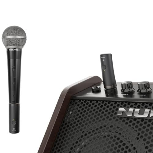 NUX B-3RC Microphone Wireless System with Charging Case, Microphone Bundle, 2.4GHz 24-bit/44.1kHz Audio Quality,