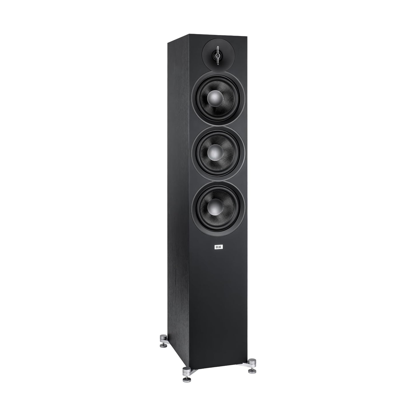 ELAC Debut 3.0 DF63-BK Floorstanding Speaker, Black Ash (Each) - 1” Aluminum Dome Tweeter, 6.5” Aramid Fiber Midrange & Dual 6.5” Aramid Fiber Woofers - 3-Way Bass Reflex - 31Hz to 38KHz Response