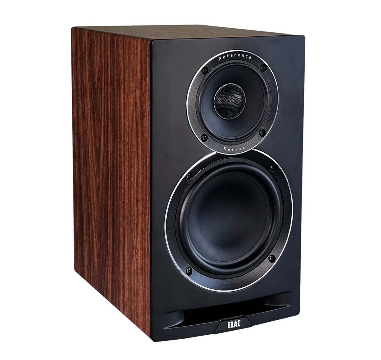 ELAC Uni-Fi Reference 3-Way 6-½” Bookshelf Speakers, Oak or Walnut Speakers for Home Theater and Stereo System, Black Baffle with Walnut Sides