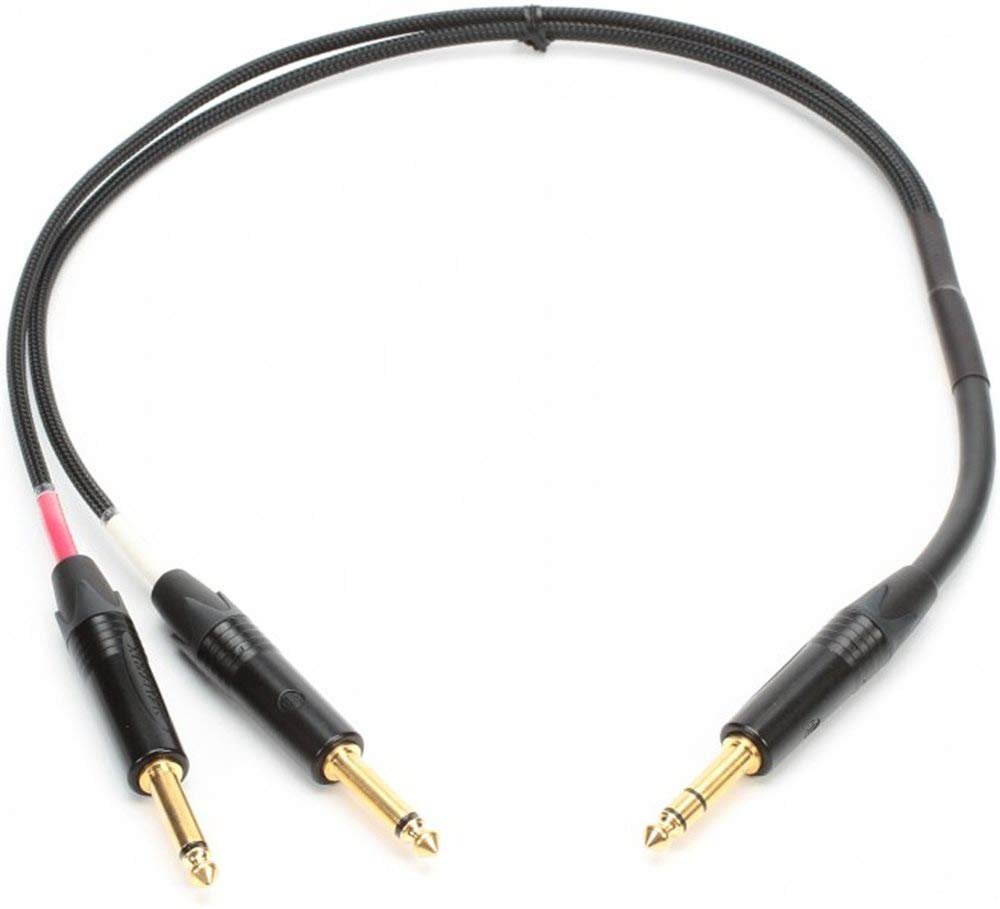 Mogami GOLD INSERT TS-12 Insert Cable, 1/4" Straight TRS Male Plug to Dual 1/4" Straight TS Male Plug Send/Receive Connectors, Gold Contacts, 12 Foot