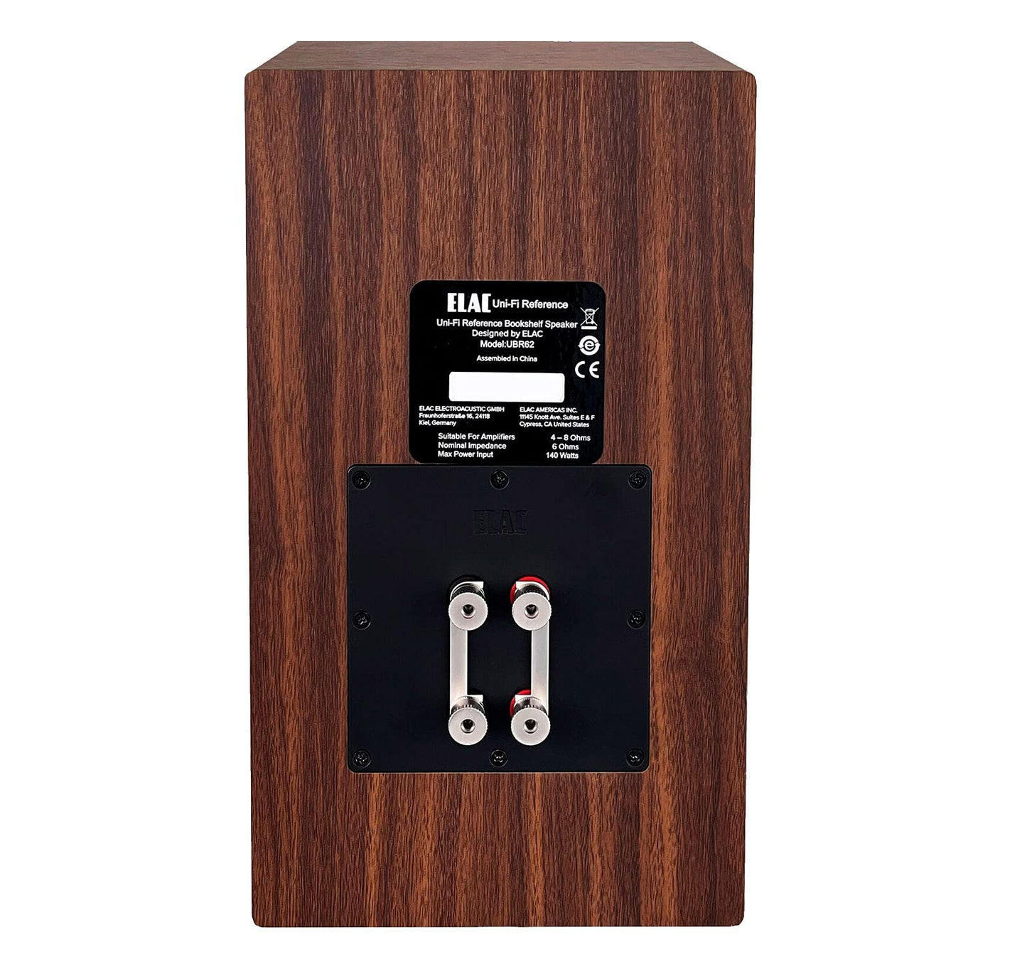 ELAC Uni-Fi Reference 3-Way 6-½” Bookshelf Speakers, Oak or Walnut Speakers for Home Theater and Stereo System, Black Baffle with Walnut Sides