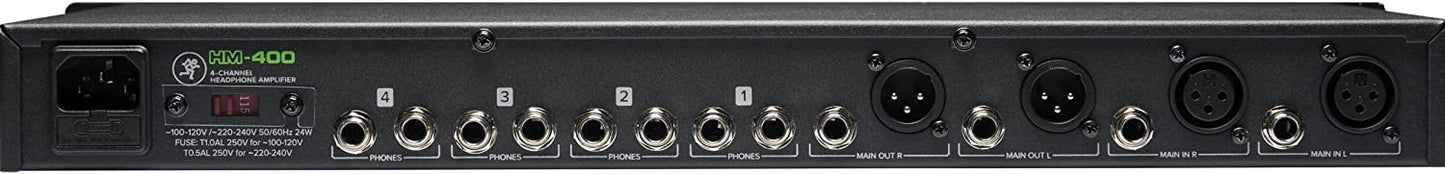 Mackie HM Series, 4-Channel Headphone Amplifier Rackmount 4-ch x 12 Headphones (HM-400)
