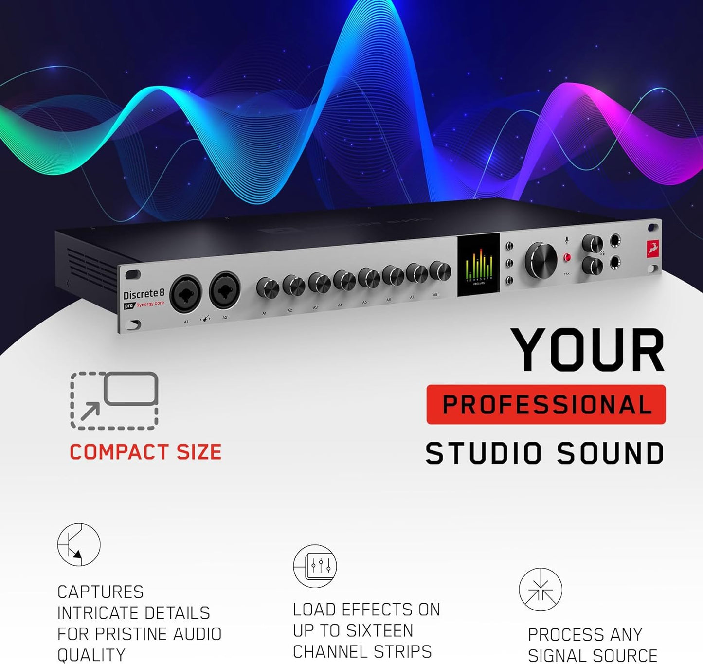 Discrete 8 Pro Synergy Core 26x32 Thunderbolt 3 Interface and USB 2.0 Audio Interface with Onboard Real-time Effects - Antelope Audio