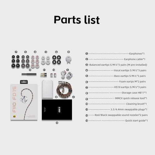 FiiO FD15 13.8mm Magnalium DLC HiFi Dynamic Driver in-Ear Earphone with Stainless Steel Shell, Detachable MMCX Cable