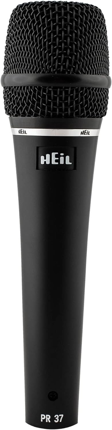 Heil PR 37 Dynamic Microphone for Live Sound Applications, XLR Microphone for Live Music, Wide Frequency Response, Ultra-Clear Sound, Superior Rear Noise Rejection, and Durable Construction - Black