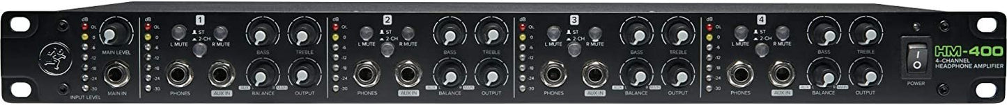 Mackie HM Series, 4-Channel Headphone Amplifier Rackmount 4-ch x 12 Headphones (HM-400)