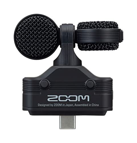 Zoom Am7 Stereo Microphone for Android, Mid-Side Stereo, Rotatable Capsule for Alignment with Camera, for Recording Audio for Music, Videos, Interviews, and More,Black