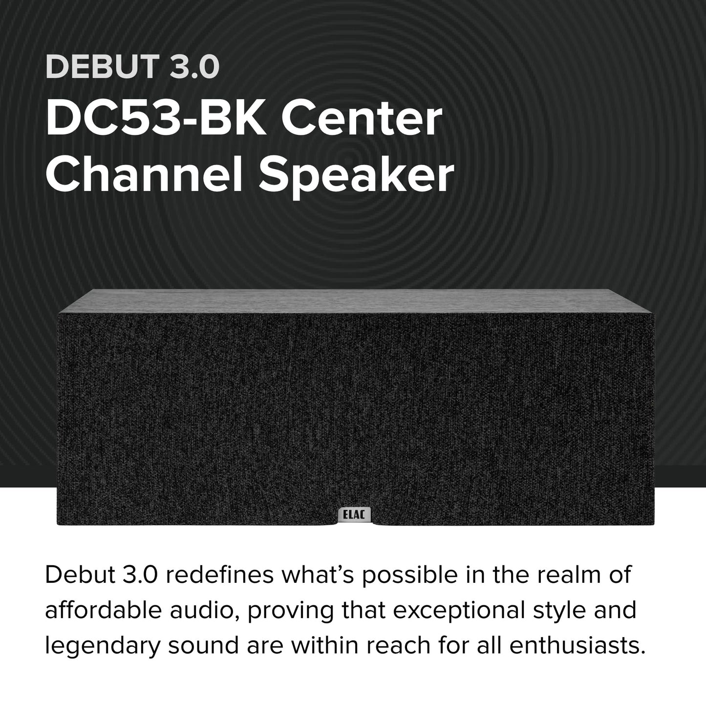 ELAC C5.2 Center Channel Speaker, Black - 1” Cloth Dome Tweeter & Dual Aramid Fiber Woofers - 2-Way Bass Reflex - Up to 35,000 Hz Response