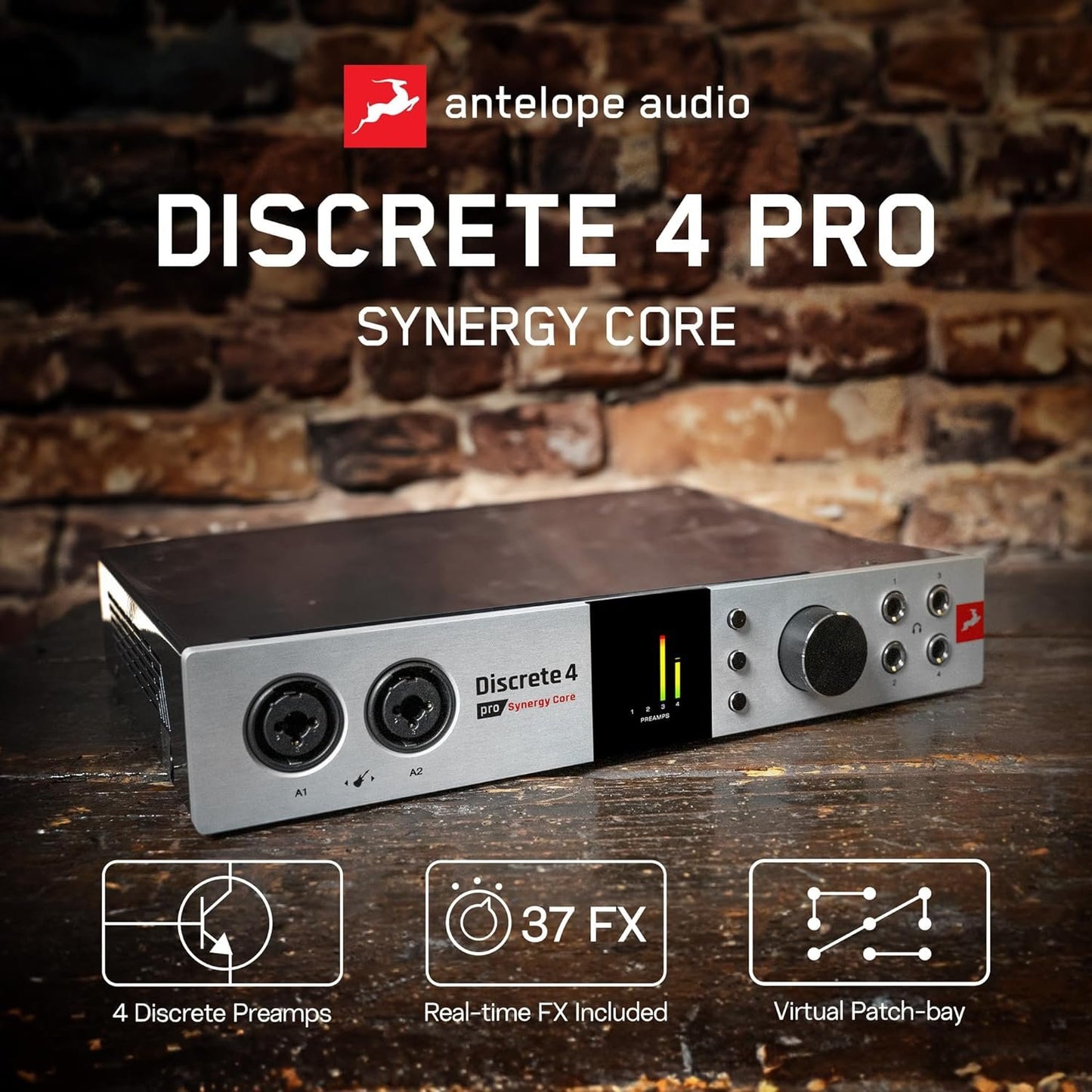 Discrete 4 Pro Synergy Core 14x20 Thunderbolt 3 Interface and USB 2.0 Audio Interface with Onboard Real-time Effects - Antelope Audio