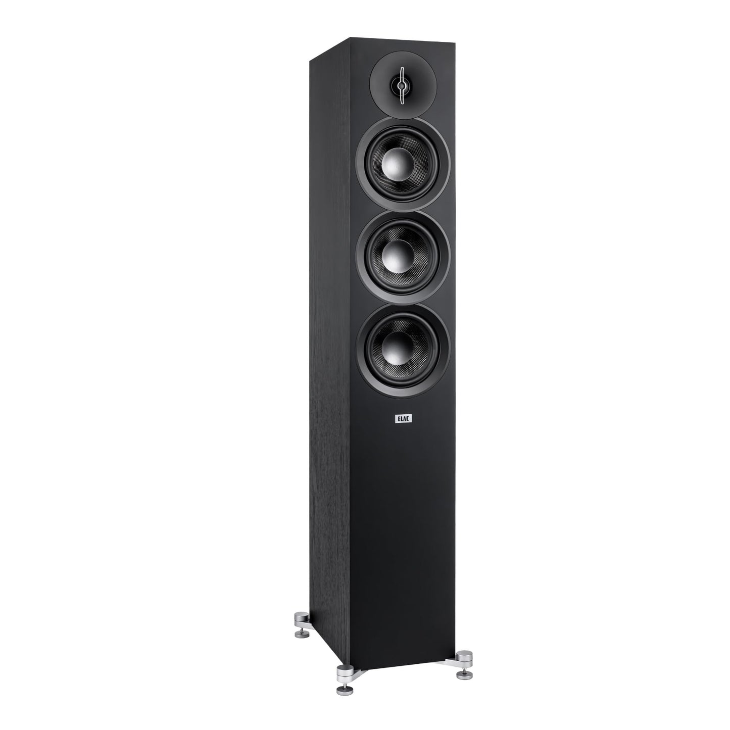 ELAC Debut 3.0 DF63-BK Floorstanding Speaker, Black Ash (Each) - 1” Aluminum Dome Tweeter, 6.5” Aramid Fiber Midrange & Dual 6.5” Aramid Fiber Woofers - 3-Way Bass Reflex - 31Hz to 38KHz Response