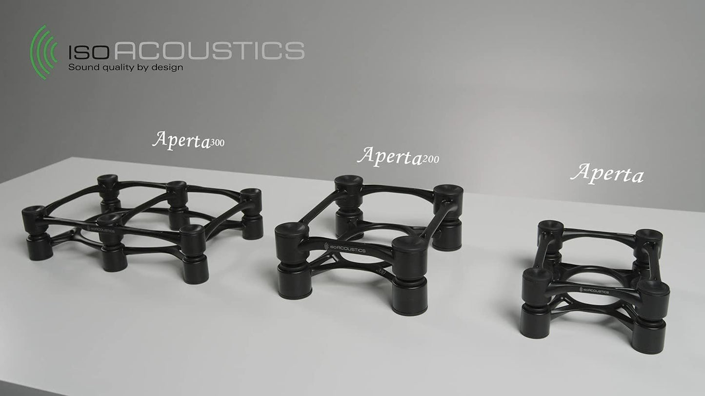 IsoAcoustics Aperta Series Isolation Speaker Stands with Tilt Adjustment: Aperta (6.1" x 7.5") Silver Pair