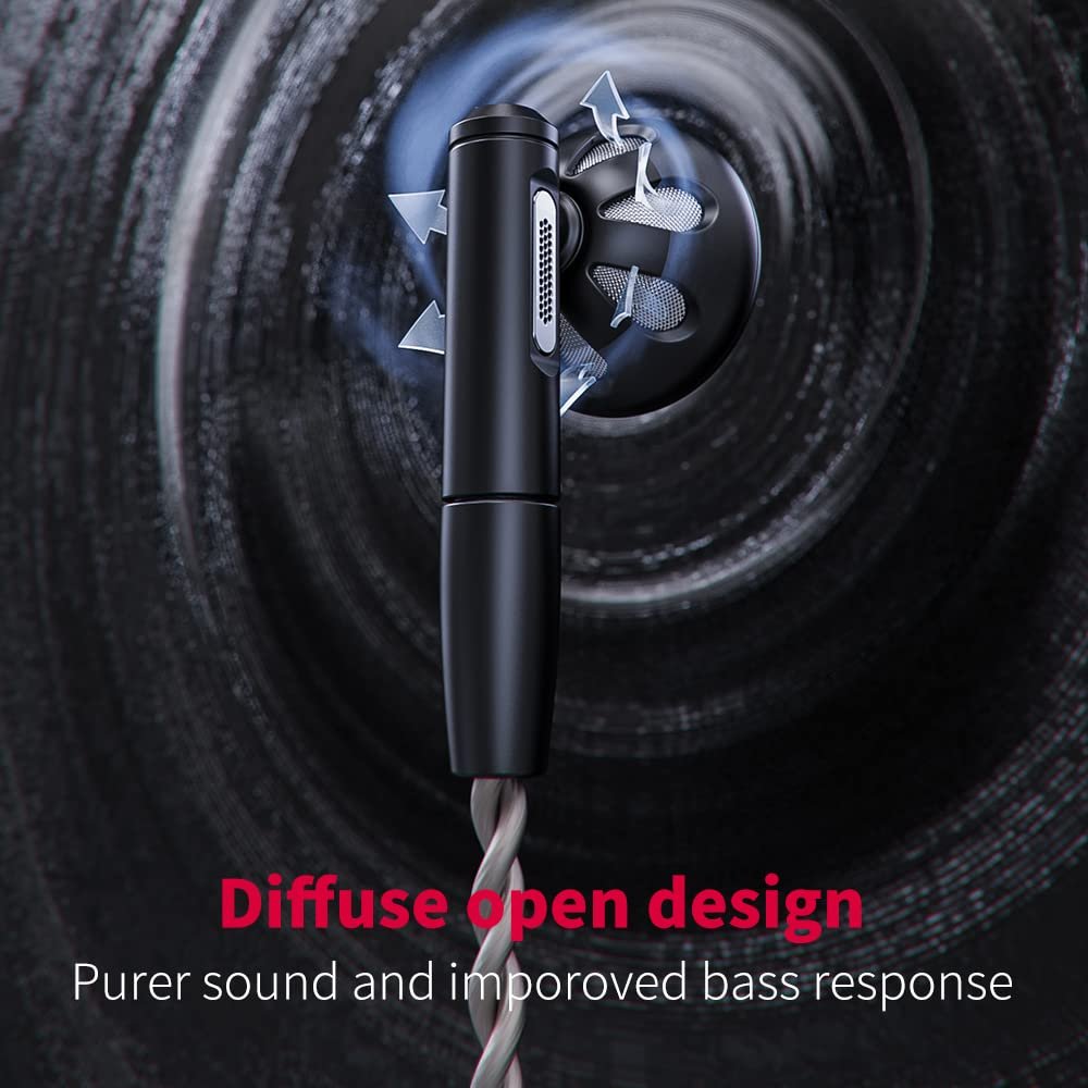 FiiO FF5 Carbon-Based Dynamic Driver in-Ear Earphone Clear Sound & Wide Soundstage with 3.5mm/4.4mm MMCX Cable, Alumium Shell