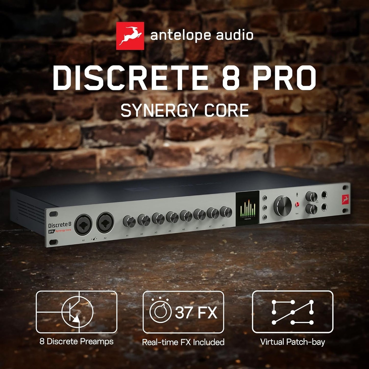 Discrete 8 Pro Synergy Core 26x32 Thunderbolt 3 Interface and USB 2.0 Audio Interface with Onboard Real-time Effects - Antelope Audio