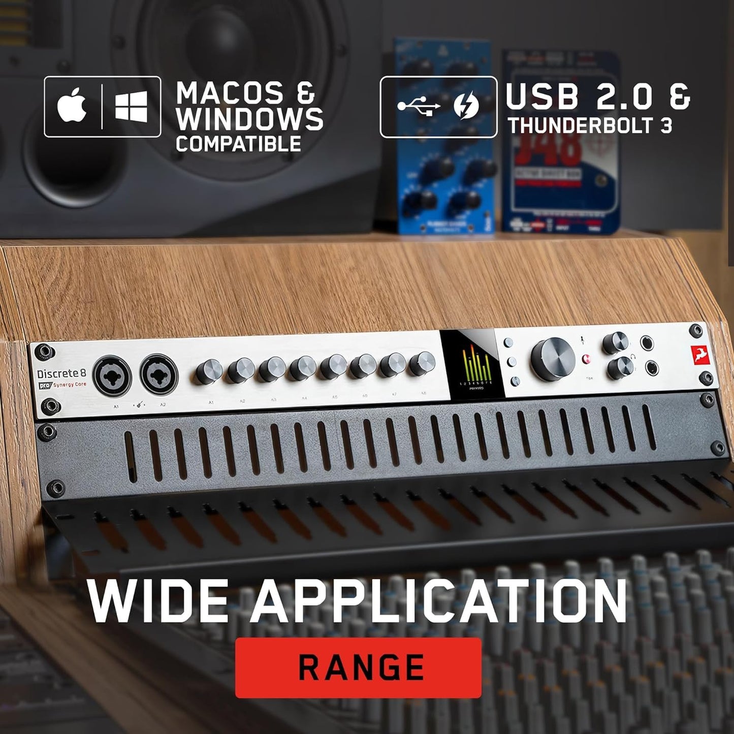 Discrete 8 Pro Synergy Core 26x32 Thunderbolt 3 Interface and USB 2.0 Audio Interface with Onboard Real-time Effects - Antelope Audio