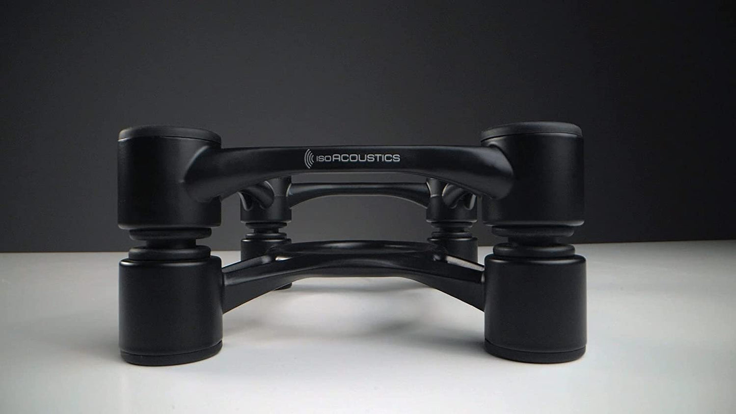 IsoAcoustics Aperta Series Isolation Speaker Stands with Tilt Adjustment: Aperta (6.1" x 7.5") Black Pair