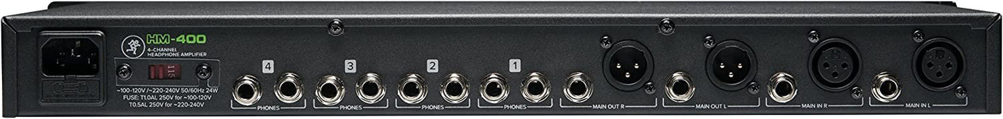 Mackie HM Series, 4-Channel Headphone Amplifier Rackmount 4-ch x 12 Headphones (HM-400)