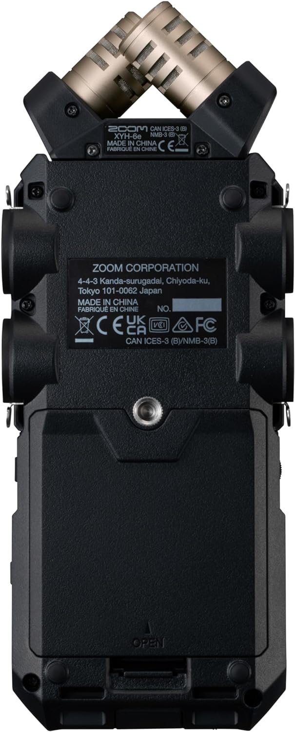 Zoom H6essential (2024 Model, Essential Series) with 32-Bit Float, Accessibility, 6-Track Recorder, Stereo Microphones, 4 XLR/TRS Inputs, USB Audio Interface, for Musicians, Podcasters, & Filmmakers