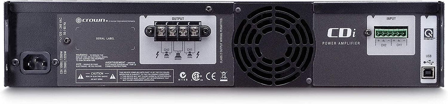 Crown CDi 1000 Two-Channel, 500-Watt @ 4Ω, 70V/140V Power Amplifier