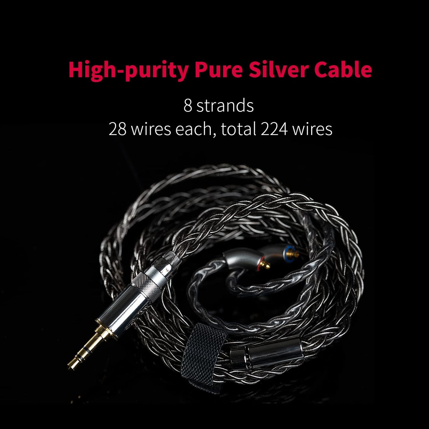 FIIO FH9 Headphones Earphone Wired High Resolution Over-The-Ear 1DD+6BA Detachable Cable Deep Bass Comes with 2.5/3.5/4.4mm Swappable Plugs for Smartphone/PC/Players/Home Audio(Titanium)