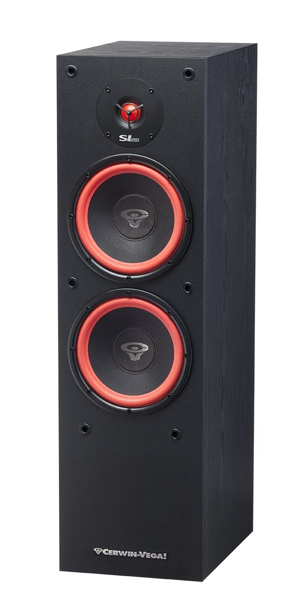 Cerwin Vega Home Audio SL-28 8" 300 Watts 2-Way Dual Floor Speaker with 1" Soft Dome Tweeter Black