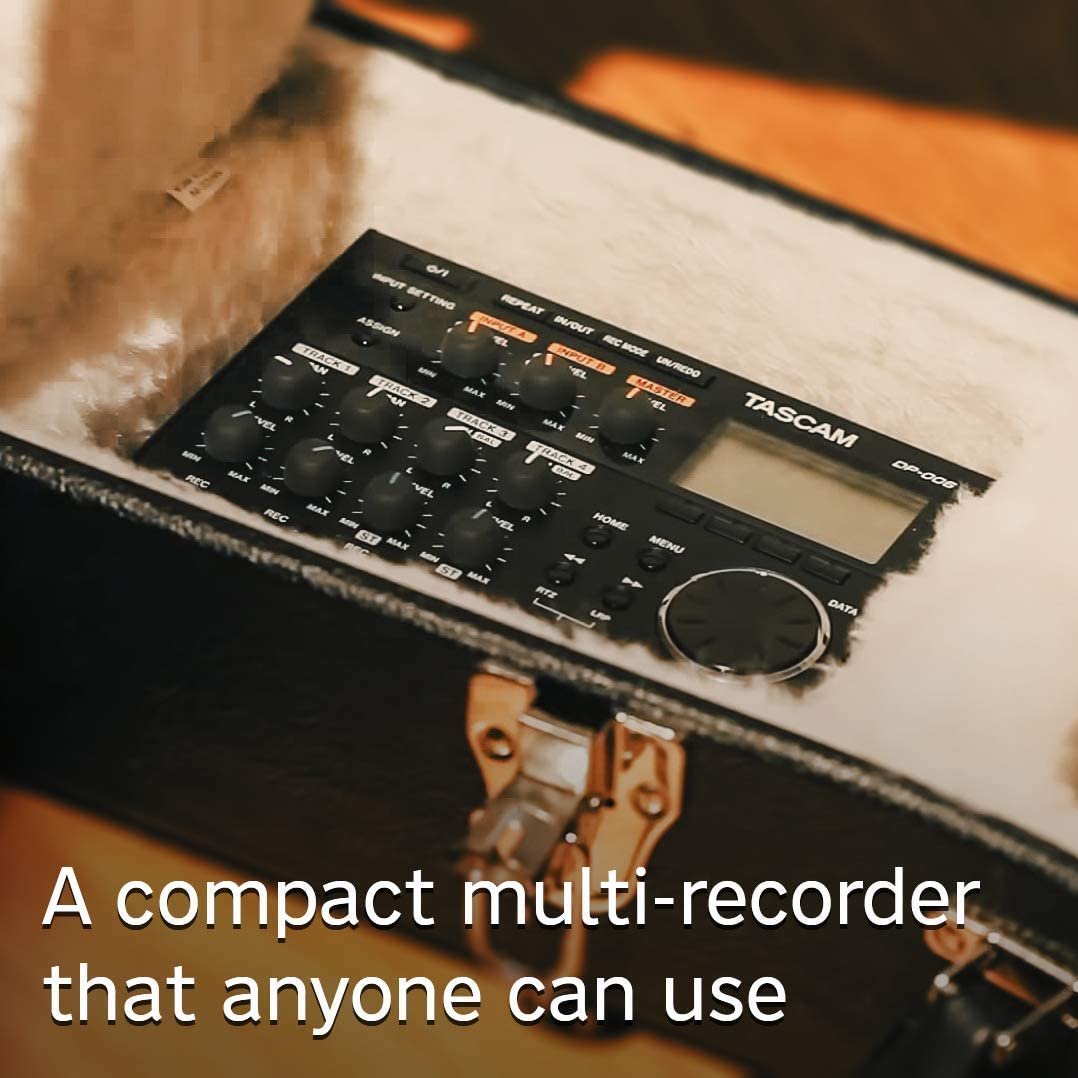 Tascam DP-006 6-Track Digital Pocketstudio Multi-Track Audio Recorder, Built-in Mics, Songwriting, Battery Operated