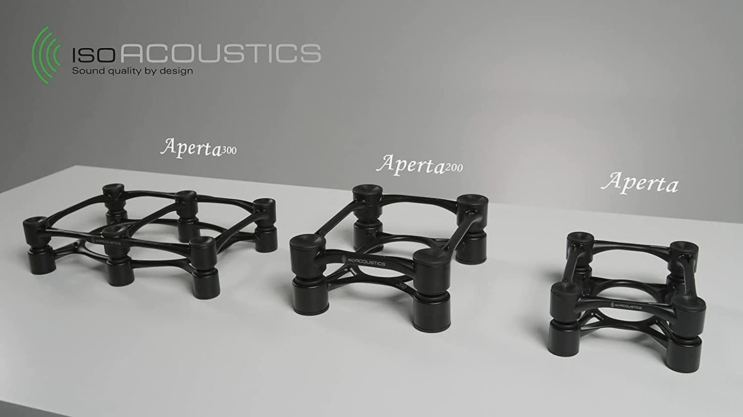 IsoAcoustics Aperta Series Isolation Speaker Stands with Tilt Adjustment: Aperta (6.1" x 7.5") Black Pair