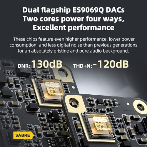 FiiO KA17 Portable USB DAC Audio HiFi Decoder, Dual ES9069Q PCM768 DSD512 3.5/4.4mm Output for Android iOS Mac Win10