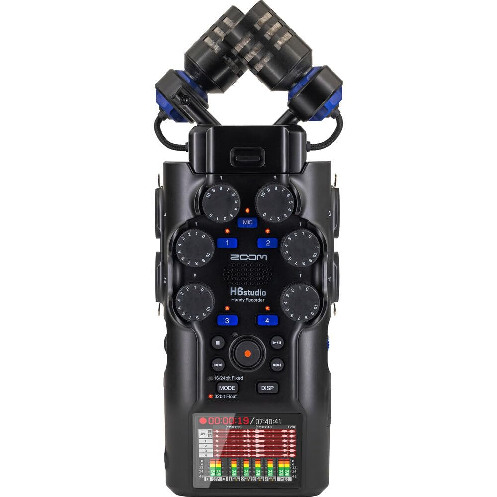 Zoom H6studio Handy Recorder with APH-6s Accessory Pack, Mini Tripod and 32GB SD Card