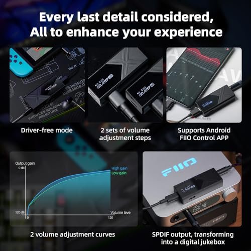 FiiO KA17 Portable USB DAC Audio HiFi Decoder, Dual ES9069Q PCM768 DSD512 3.5/4.4mm Output for Android iOS Mac Win10