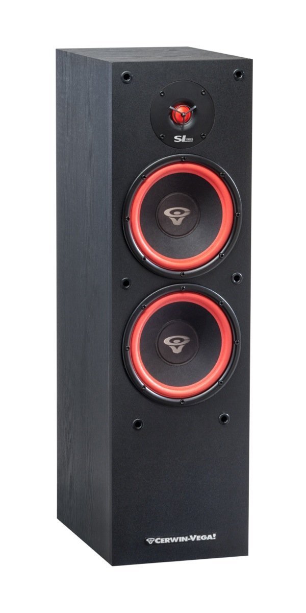 Cerwin Vega Home Audio SL-28 8" 300 Watts 2-Way Dual Floor Speaker with 1" Soft Dome Tweeter Black