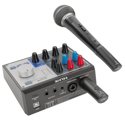 NUX B-3RC Microphone Wireless System with Charging Case, Microphone Bundle, 2.4GHz 24-bit/44.1kHz Audio Quality,