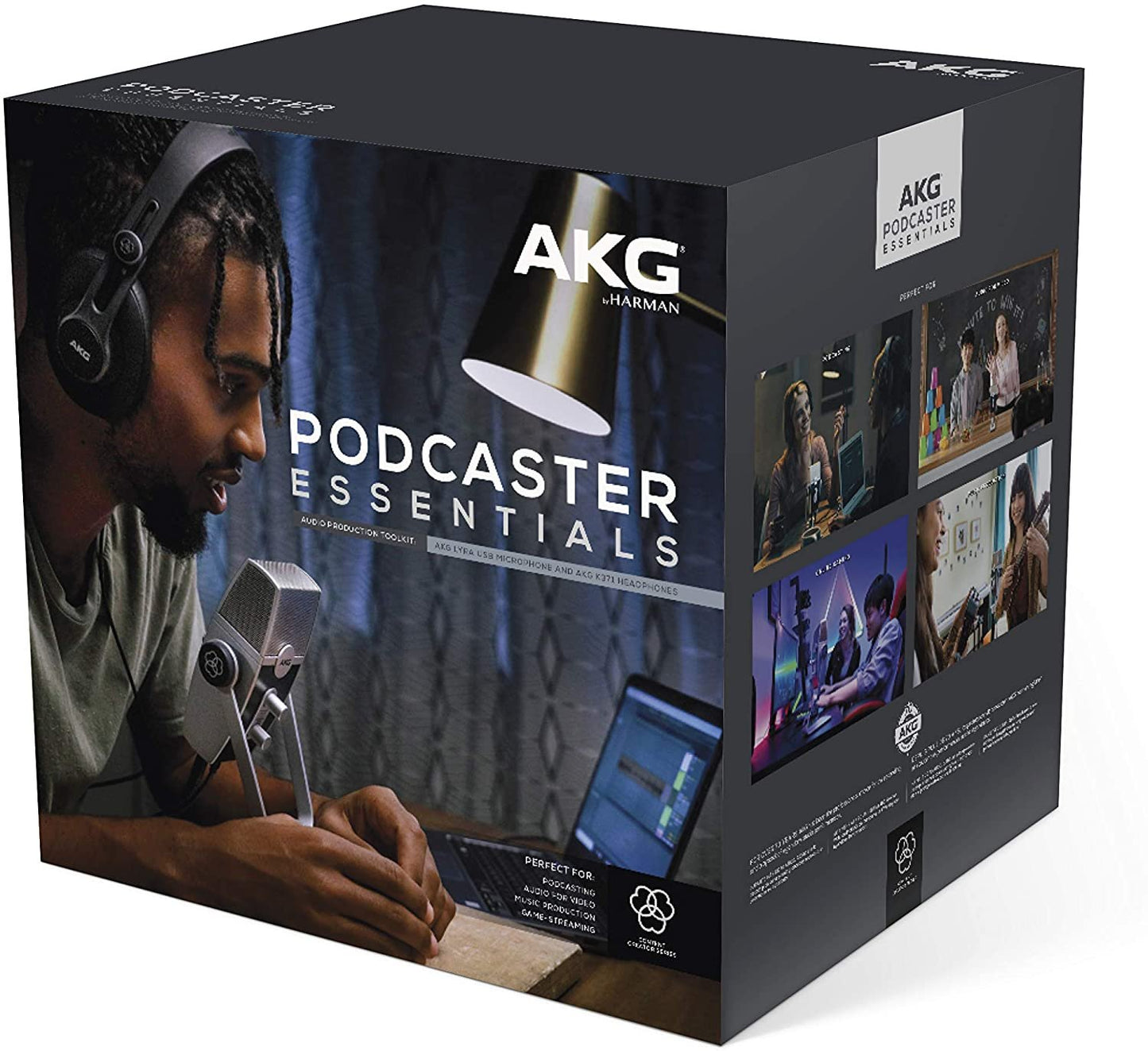 AKG Pro Audio Podcaster Essentials Kit for Streamers, Vloggers, and Gamers-Includes Lyra USB-C Microphone, K371 Headphones, and Ableton Lite Software