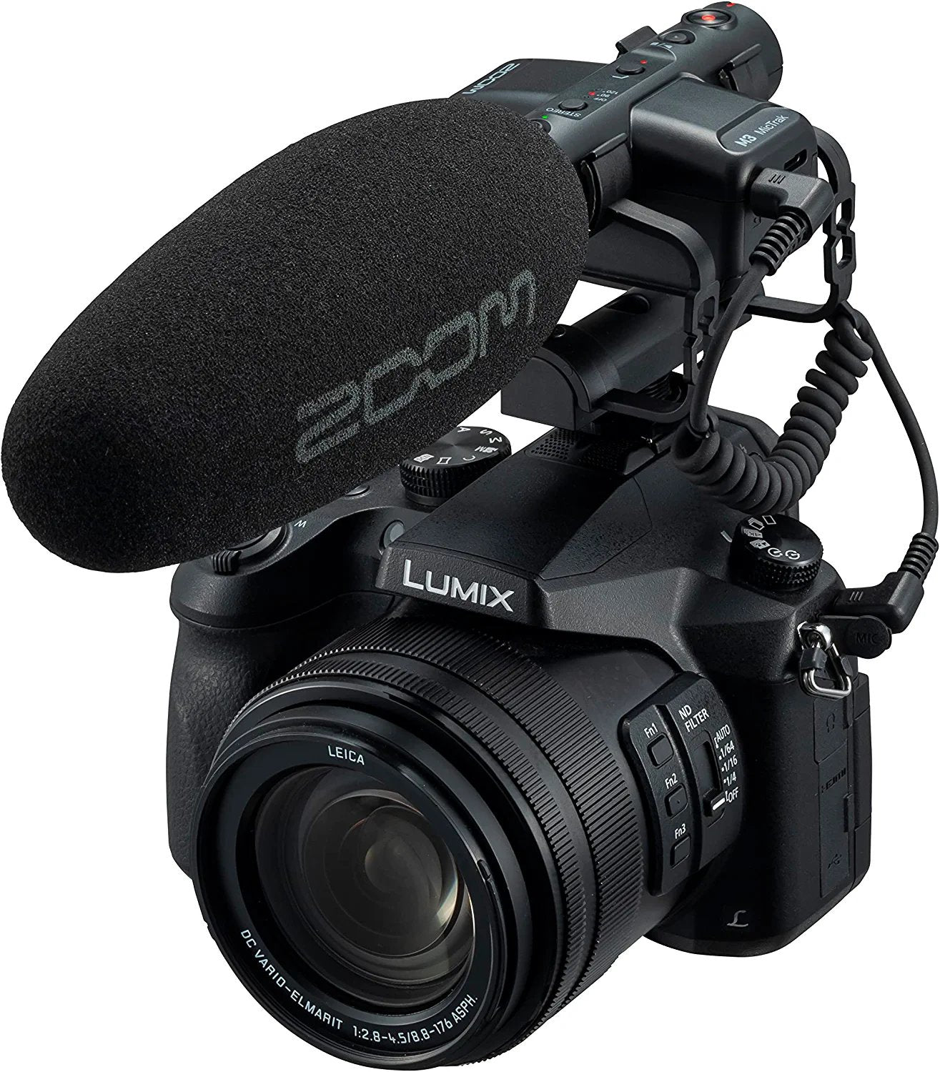 Zoom M3 MicTrak Stereo On-Camera Shotgun Microphone with 32-Bit Float, 90 degree, 120 degree, and MONO Mode, Shockmount, USB Microphone Compatible, and Battery Powered