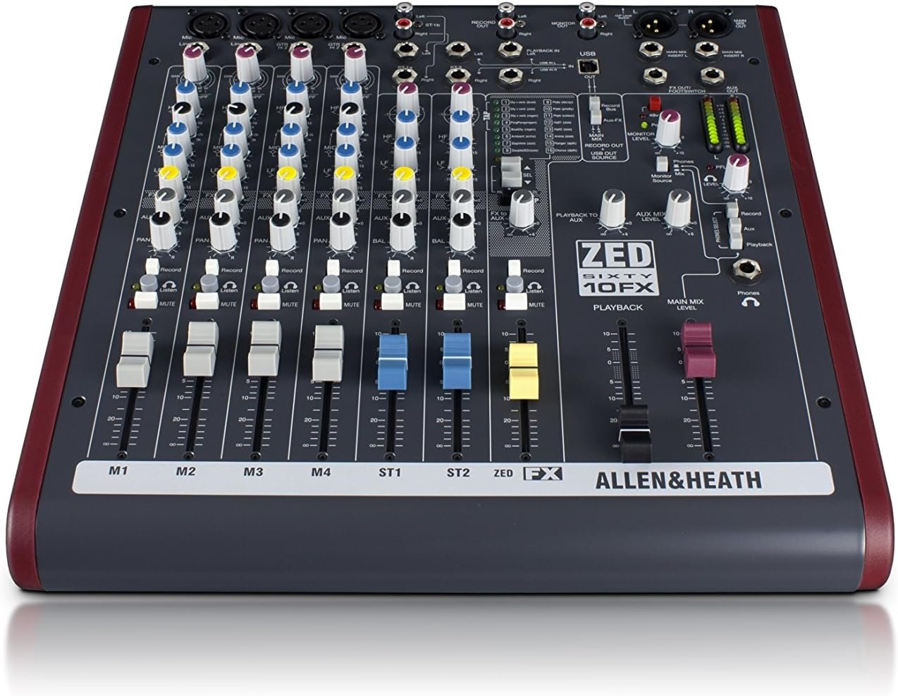 Allen & Heath ZED60-10FX - Touring Quality Audio Mixer with 2 Mic/Line, 2 Mic/Line/DI, 3 Stereo Line, Onboard FX and USB I/O (AH-ZED60-10FX)