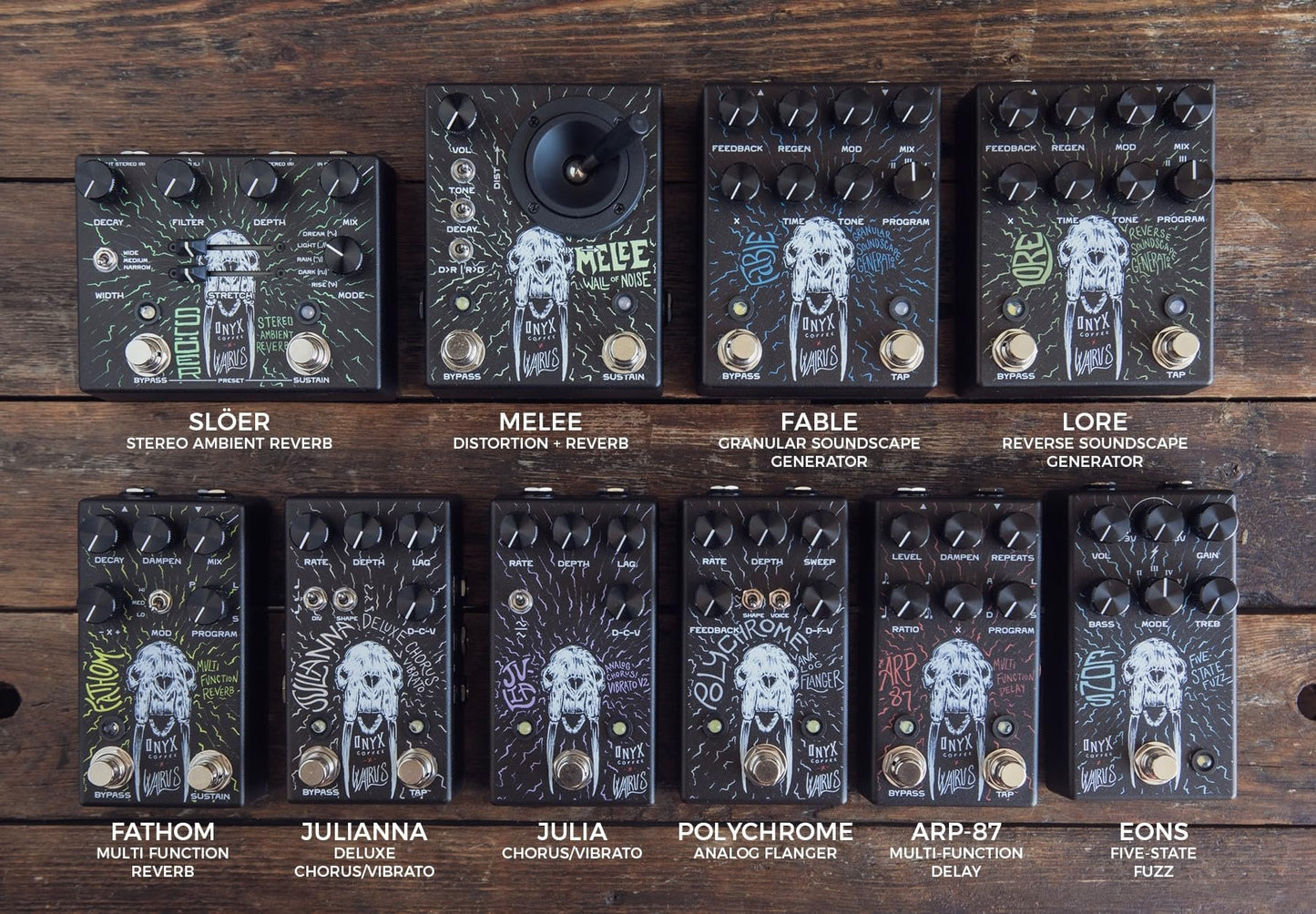 Walrus Audio Melee: Wall of Noise Distortion/Reverb Pedal - Onyx Coffee Limited Edition