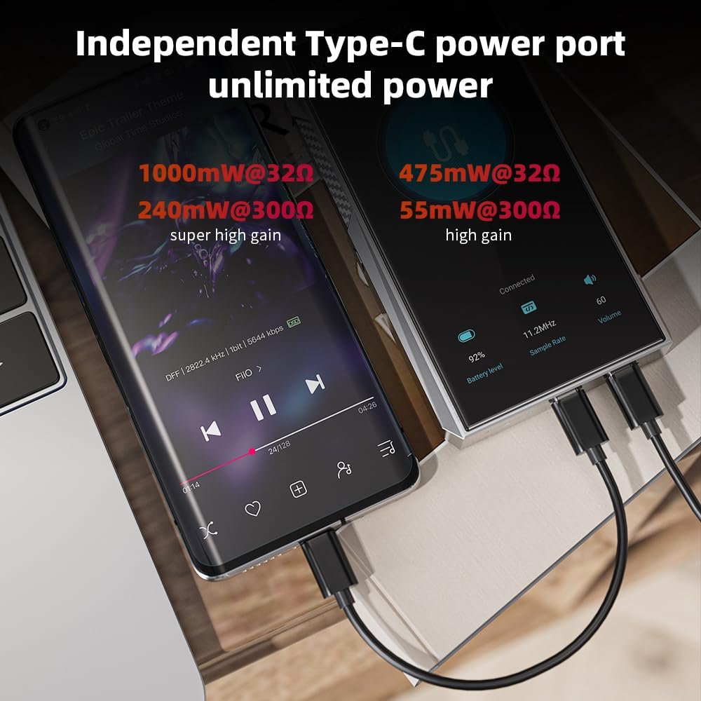 FiiO M23 Hi-Res MP3 Music Player Android 10 Snapdragon 660 with AK4191EQ+AK4499EX, 5.5inch, Lossless DSD/MQA, 5G WiFi/Apple Music/Tidal/Amazon Music 3.5mm/4.4mm