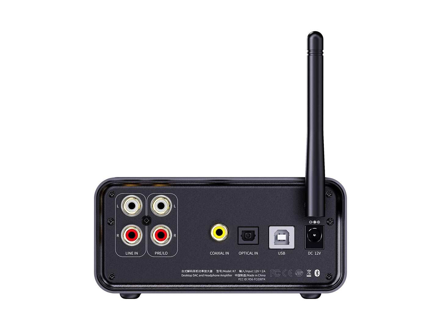 FiiO K7BT Balanced HiFi DAC Bluetooth Headphone Amplifier AK4493S*2, XMOS XU208 PCM384kHz DSD256,USB/Optical/Coaxial/RCA Inputs, 6.35mm/4.4mm Output(US Plug)