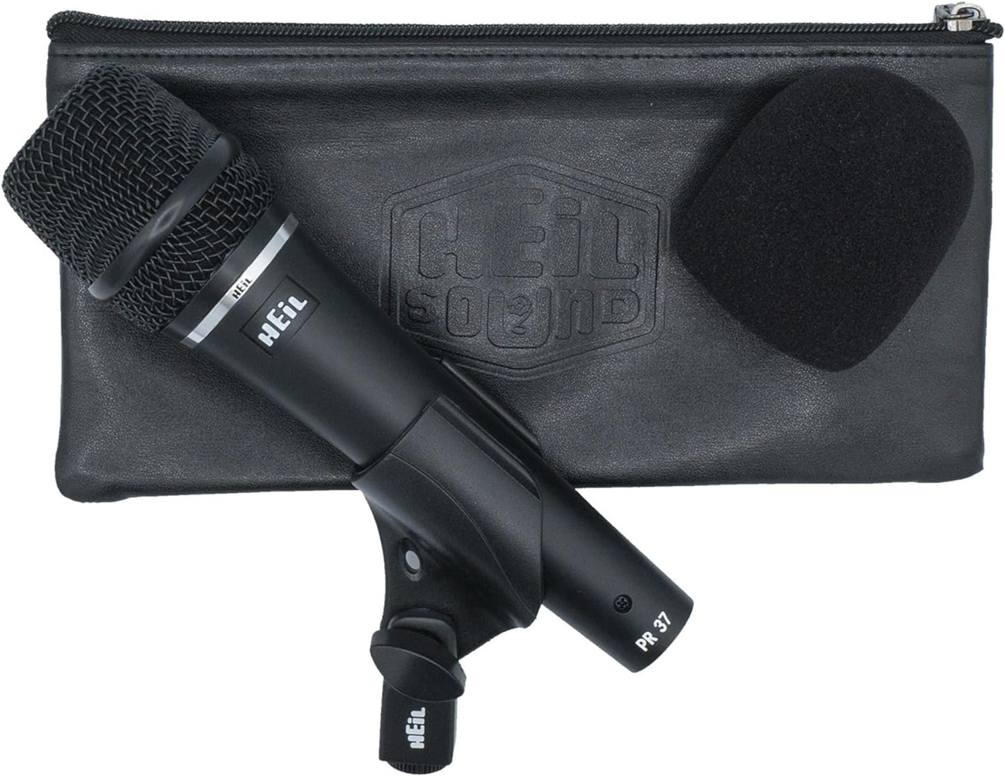 Heil PR 37 Dynamic Microphone for Live Sound Applications, XLR Microphone for Live Music, Wide Frequency Response, Ultra-Clear Sound, Superior Rear Noise Rejection, and Durable Construction - Black
