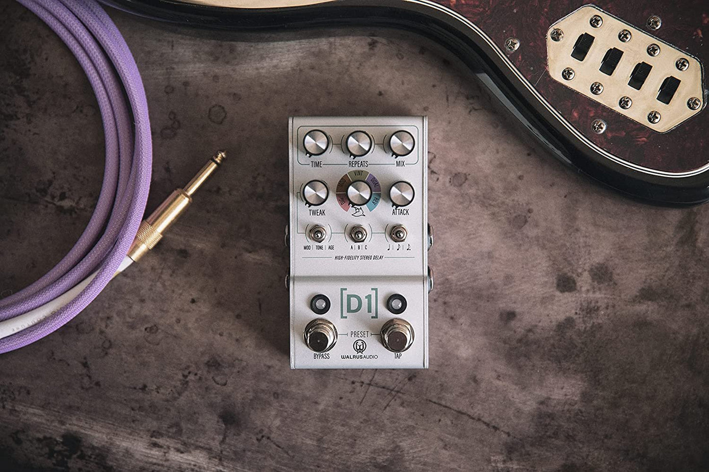 Walrus Audio Mako Series D1 V2 High Fidelity Delay Pedal 900-1051V2 Silver