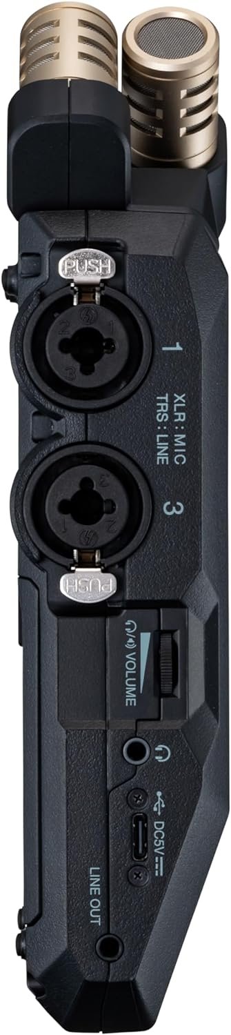 Zoom H6essential (2024 Model, Essential Series) with 32-Bit Float, Accessibility, 6-Track Recorder, Stereo Microphones, 4 XLR/TRS Inputs, USB Audio Interface, for Musicians, Podcasters, & Filmmakers