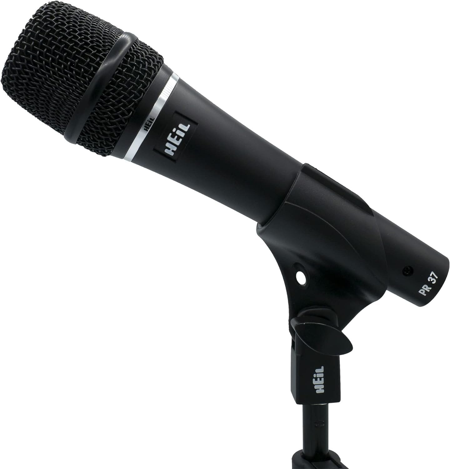 Heil PR 37 Dynamic Microphone for Live Sound Applications, XLR Microphone for Live Music, Wide Frequency Response, Ultra-Clear Sound, Superior Rear Noise Rejection, and Durable Construction - Black