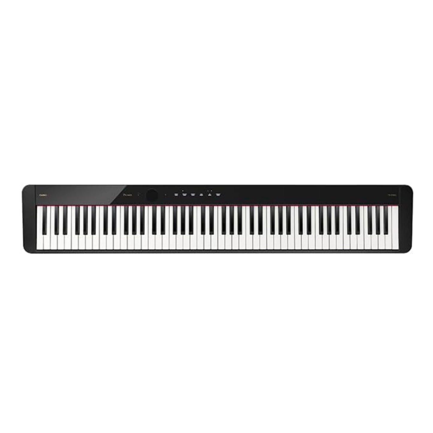 Casio Privia PX-S5000 Portable Digital Piano with 88 Hybrid Weighted Keys, 23 Tones, Touch Sensor Controls, Sustain Pedal, Bluetooth, USB, AC Adapter, 16W Speakers, Gloss Black Finish (PX-S5000BK)