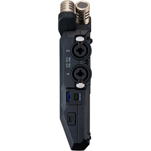 Zoom H6essential 6-Track 32-Bit Float Portable Audio Recorder Bundle with Hairy Windscreen, Case, AC Adapter, USB-C Cable, 32GB SD Card and Mini Tripod